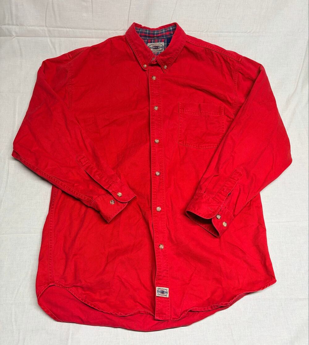 Vintage Men’s Flannel 100% Cotton Button Up Large County Seat Authentic